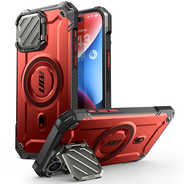 iPhone 15 Pro 6.1 inch Unicorn Beetle MAG XT MagSafe Case-Metallic Red