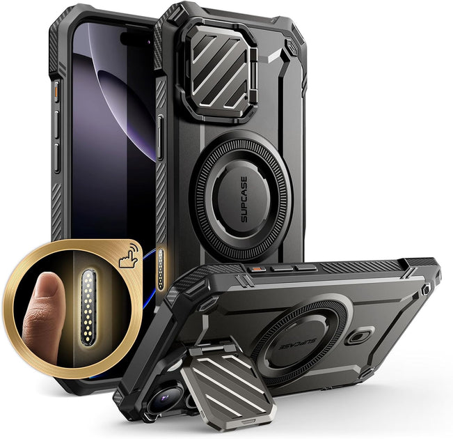 SUPCASE for iPhone 16 Pro Max Case with Camera Control Capture Button (Unicorn Beetle Mag), [Compatible with MagSafe] [Military-Grade Protection] Slim Clear Magnetic Phone Case (Gray