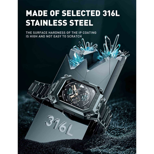 UB Steel Stainless Steel Apple Watchband-Black
