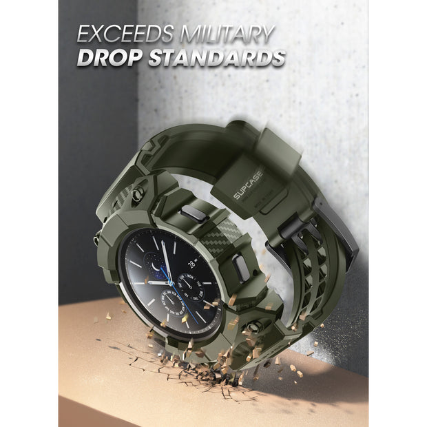 Galaxy Watch4 46mm Unicorn Beetle PRO Wristband Case-Dark Green