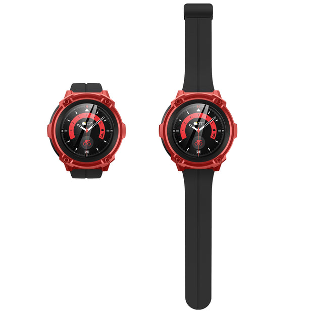 Galaxy Watch5 Pro 45mm Unicorn Beetle Rugged Case with Glass Screen Protectors-Metallic Red