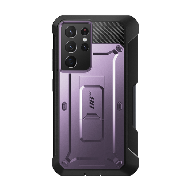 Galaxy S21 Ultra Unicorn Beetle Pro Rugged Case with S-Pen Holder - Metallic Purple