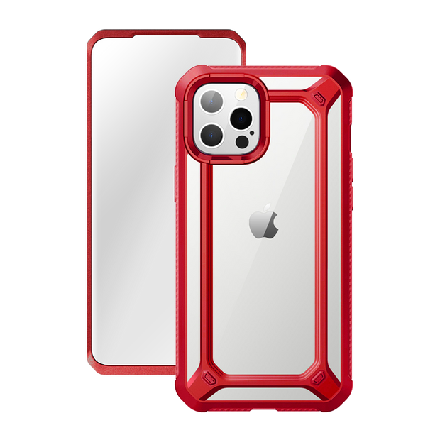iPhone 12 Pro 6.1 inch Unicorn Beetle Exo with Screen Protector Clear Case-Red