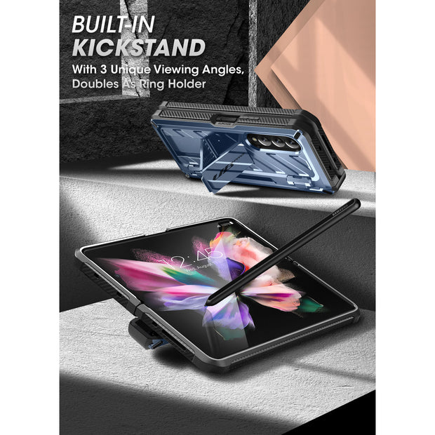 Galaxy Z Fold4 Unicorn Beetle PRO Rugged Case with S-Pen Holder-Metallic Blue