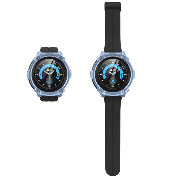 Galaxy Watch5 Pro 45mm Unicorn Beetle Rugged Case with Glass Screen Protectors-Metallic Blue
