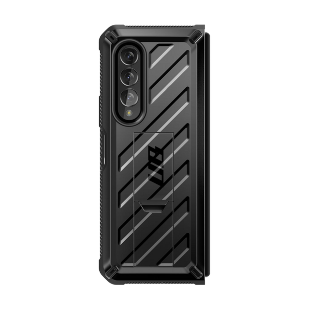 Galaxy Z Fold4 Unicorn Beetle Kickstand Case with Screen Protector-Black