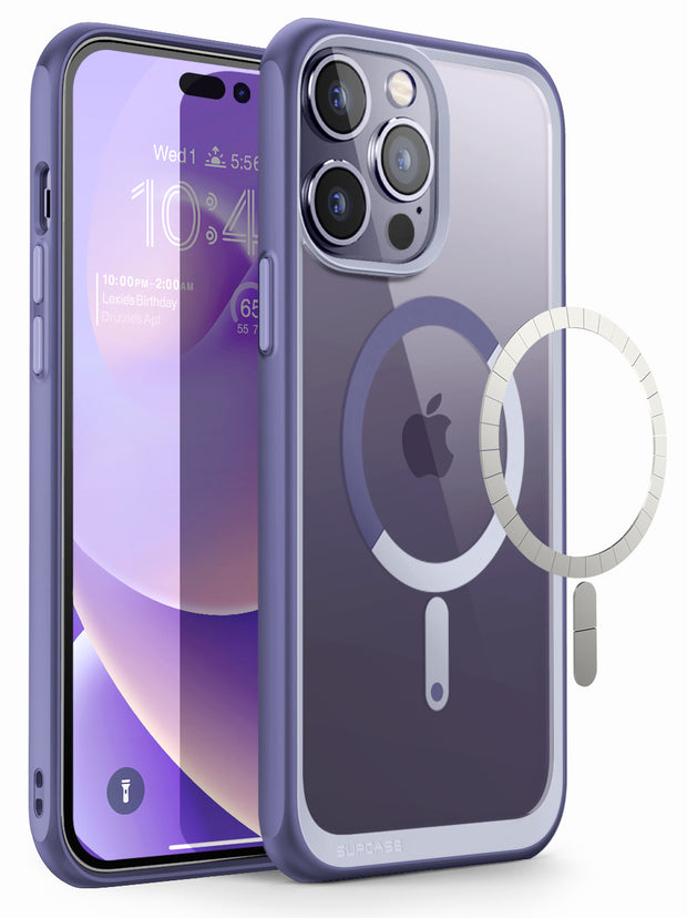 iPhone 14 Pro Max 6.7 inch Unicorn Beetle MAG Slim Clear MagSafe Case-Deep Purple