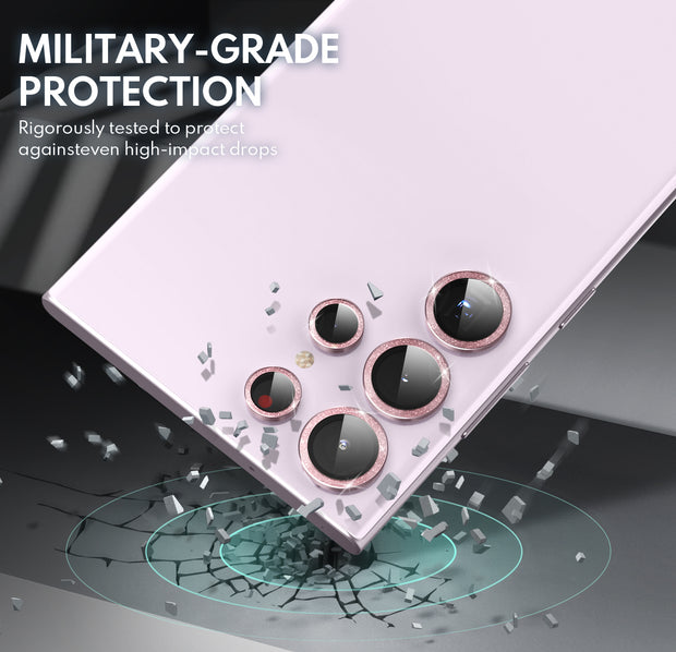 Tempered Glass Camera Lens Protector  for Galaxy S23 Ultra-Glimmer Pink