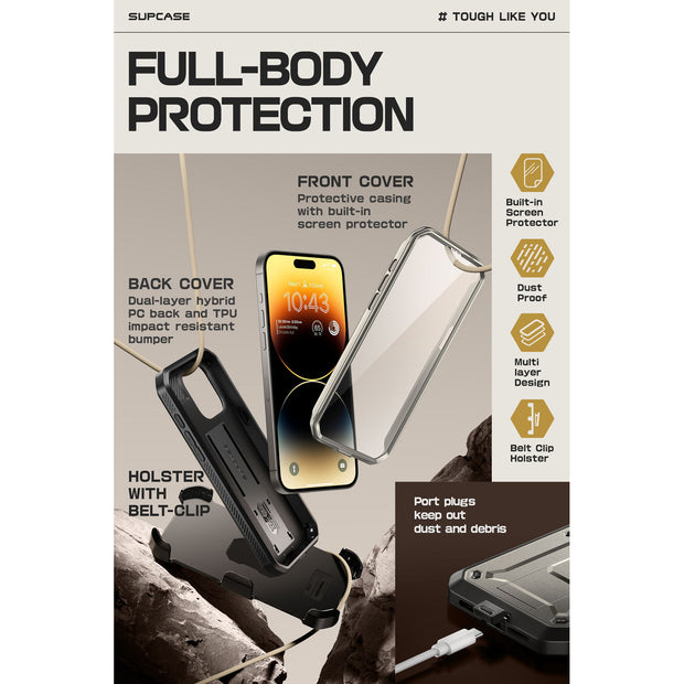 iPhone 15 Pro 6.1 inch Unicorn Beetle Pro Rugged Case-Titan Gray
