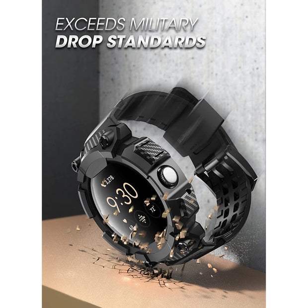 Google Pixel Watch 3 Unicorn Beetle PRO Wristband Case 45mm-Black