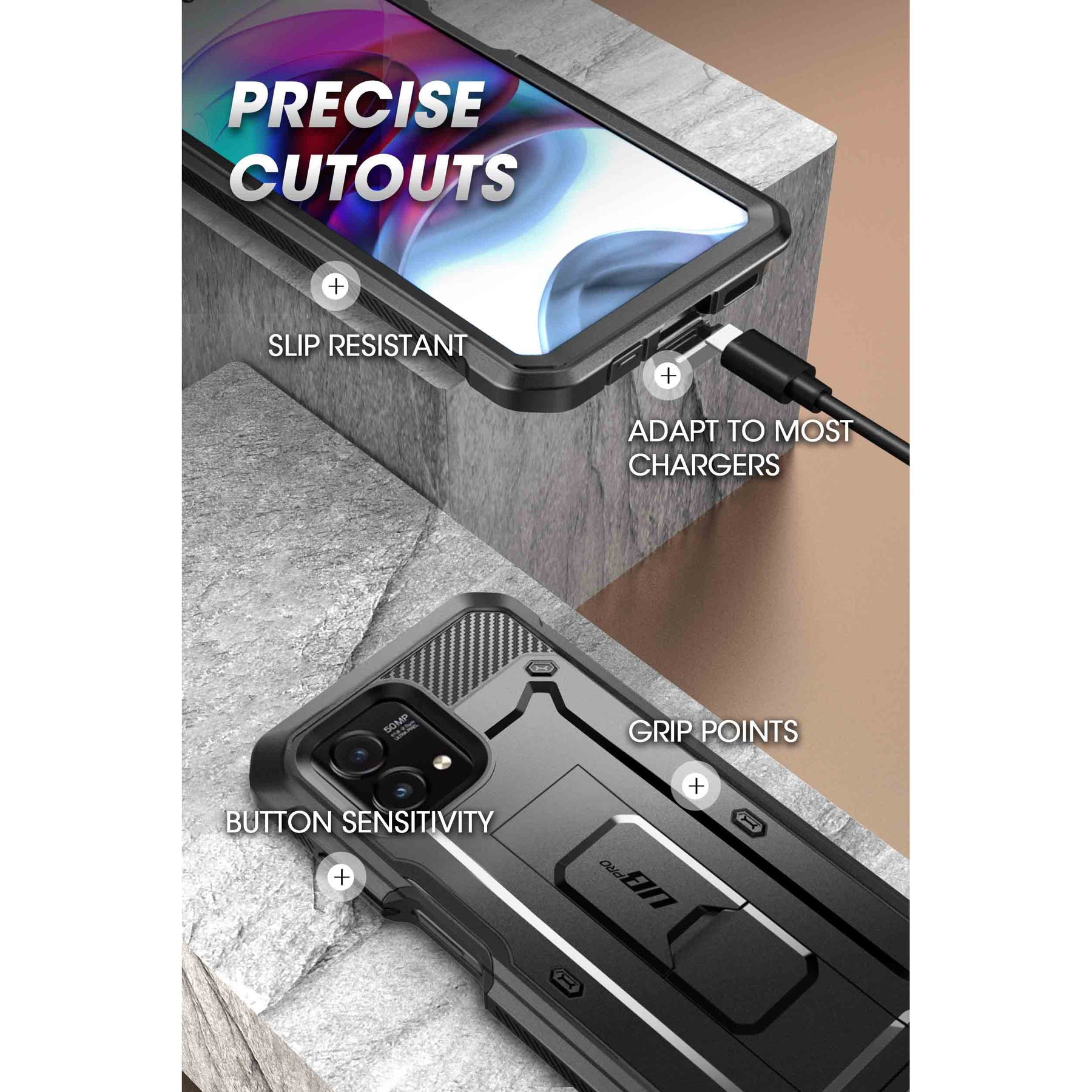 SUPCASE Unicorn Beetle PRO Per IPhone 11 – Custodia Rugged 360° Con Protezione Display E Cavalletto, Nero