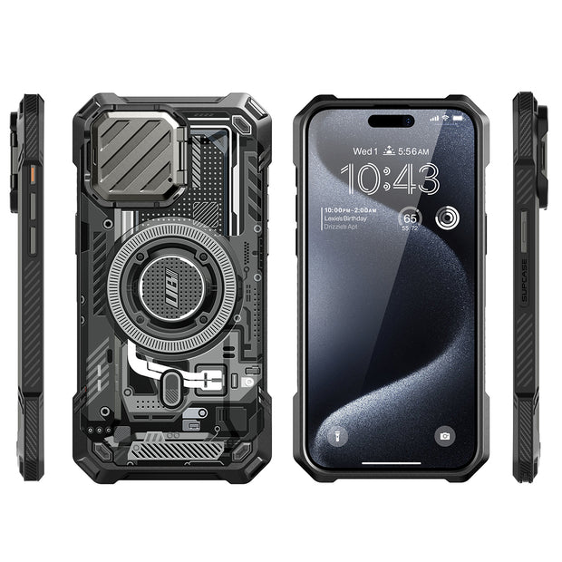 iPhone 15 Pro Max 6.7 inch Unicorn Beetle MAG XT MagSafe Case- Black Circuit