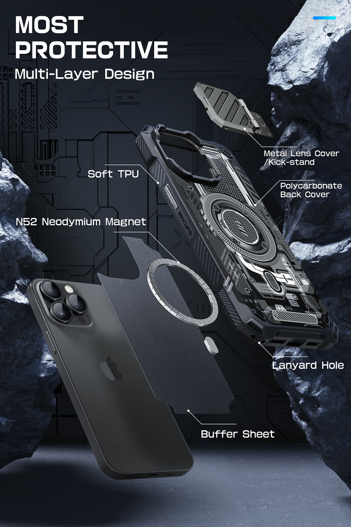 SUPCASE | iPhone 15 Pro Max 6.7 inch (2023) | UB MAG XT Holster Case