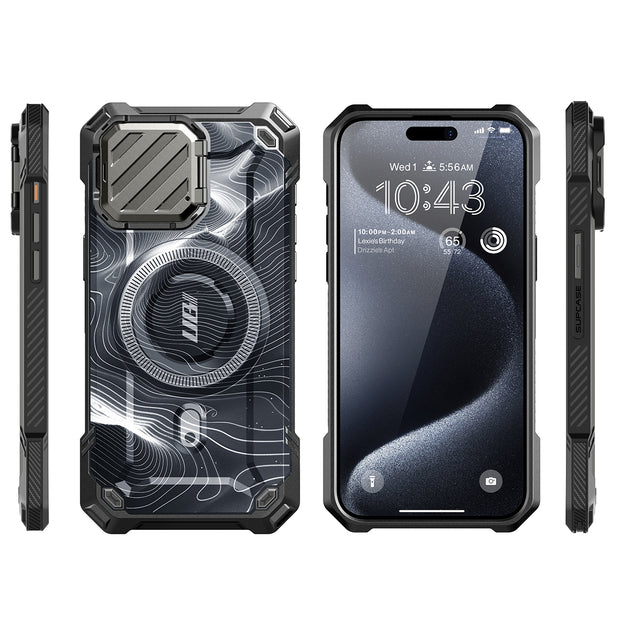 iPhone 15 Pro Max 6.7 inch Unicorn Beetle MAG XT MagSafe Case- Black Ripple