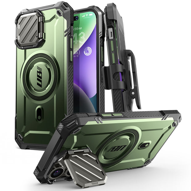iPhone 14 Pro Max 6.7 inch Unicorn Beetle MAG XT MagSafe Holster Case-Dark Green