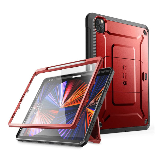 iPad Pro 12.9 Inch (2021) Unicorn Beetle Pro Rugged Case(open box)-Metallic Red