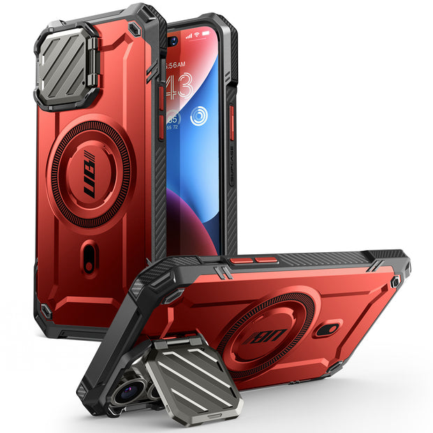 iPhone 14 Pro Max 6.7 inch Unicorn Beetle MAG XT MagSafe Holster Case-Metallic Red