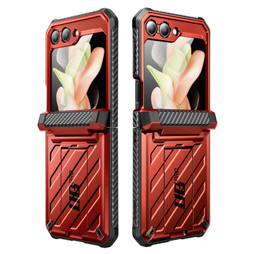 flip 5 phone case Galaxy Z Flip5 Unicorn Beetle PRO Rugged Case with Belt Clip-Metallic Red