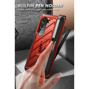 Galaxy Z Fold5 Unicorn Beetle PRO Rugged Case with S-Pen Holder-Metallic Red