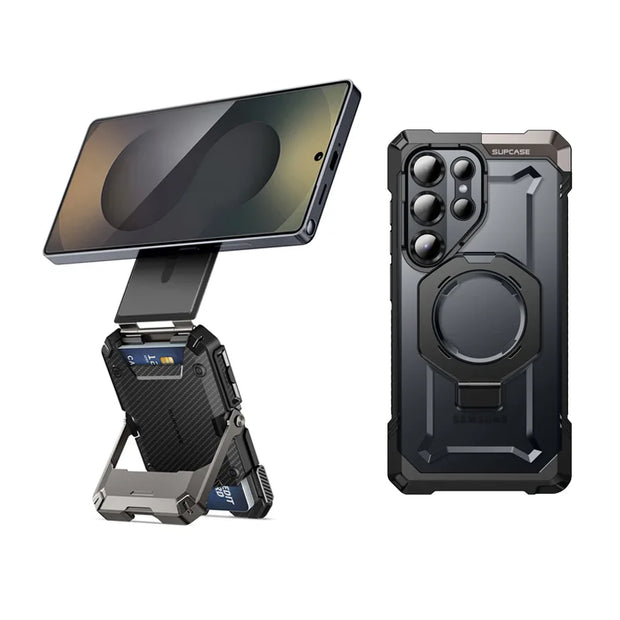 Bundle Sale - MagFlip Wallt with iPhone/Samsung Compatible & Galaxy S25 Ultra UB GRIP Series Black Phone Case