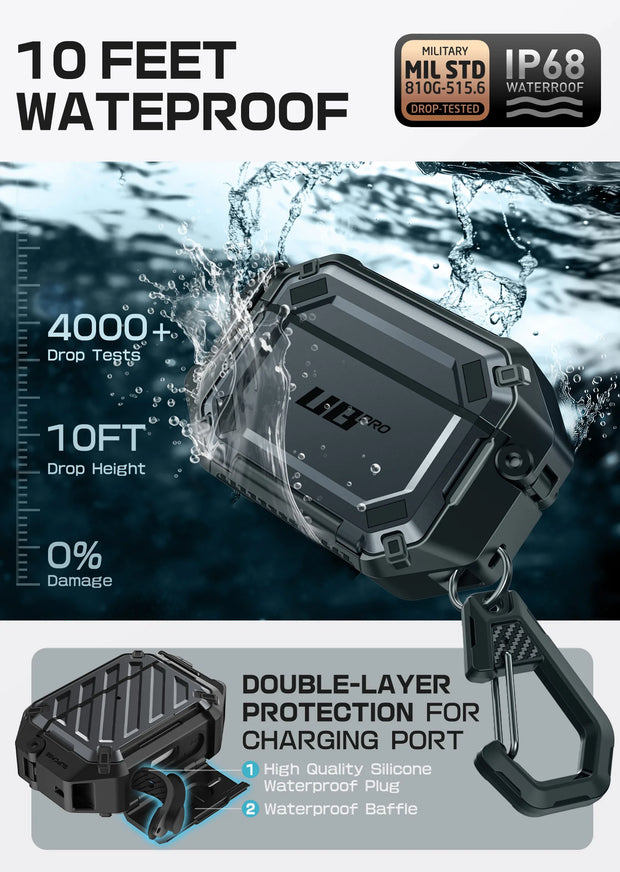 UB PRO Series Apple AirPods Pro 3 (2025) Unicorn Beetle Pro Rugged Case-Black