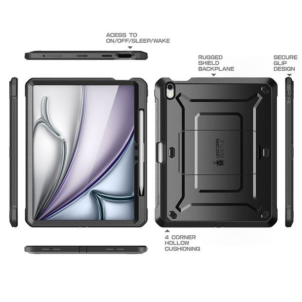 iPad Air 13 Inch (2024) Unicorn Beetle Pro Rugged Case-Black