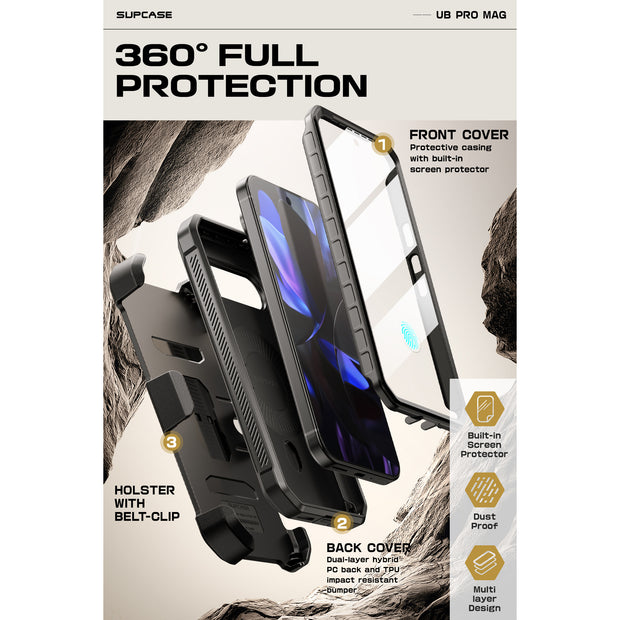 Google Pixel 9 Pro XL Unicorn Beetle PRO Mag Rugged Phone Case-Black