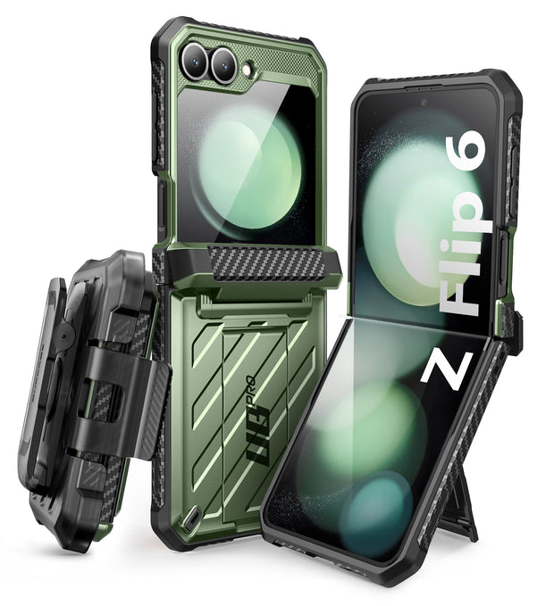 Galaxy Z Flip6 Unicorn Beetle PRO Rugged Case with Belt Clip-Dark Green