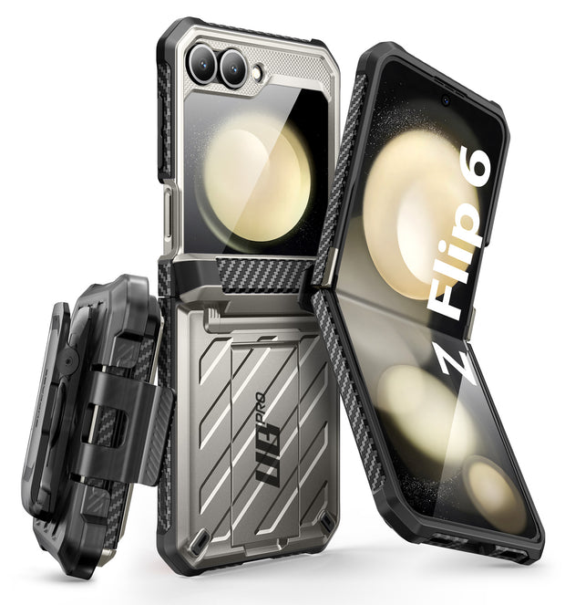 Galaxy Z Flip6 Unicorn Beetle PRO Rugged Case with Belt Clip-Titan Gray