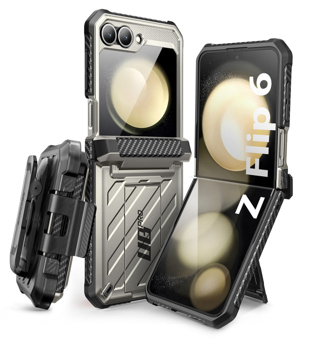 Galaxy Z Flip6 Unicorn Beetle PRO Rugged Case with Belt Clip-Titan Gray