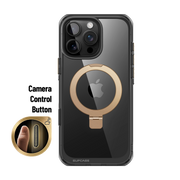 iPhone 16 Pro Max 6.9 inch Unicorn Beetle MAG Stand Slim Clear MagSafe Camera Control Button Case-Black/Gold