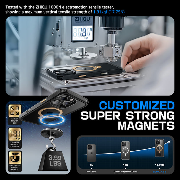 iPhone 16 Pro Max 6.9 inch Unicorn Beetle MAG Stand Slim Clear MagSafe Camera Control Button Case-Black/Gold