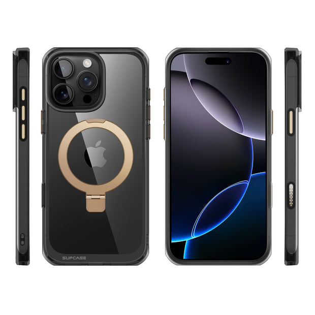 iPhone 16 Pro Max 6.9 inch Unicorn Beetle MAG Stand Slim Clear MagSafe Camera Control Button Case-Black/Gold