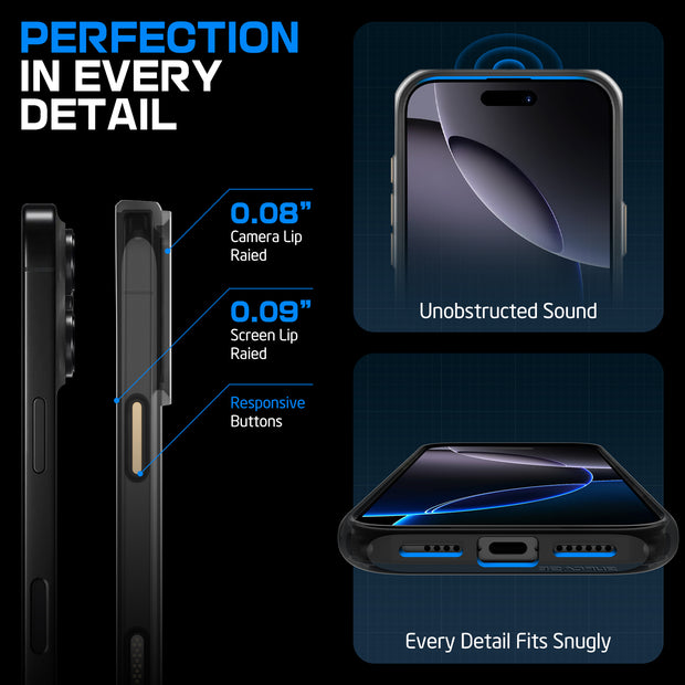 iPhone 16 Pro Max 6.9 inch Unicorn Beetle MAG Stand Slim Clear MagSafe Camera Control Button Case-Black/Gold