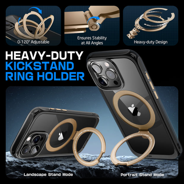 iPhone 16 Pro Max 6.9 inch Unicorn Beetle MAG Stand Slim Clear MagSafe Camera Control Button Case-Black/Gold