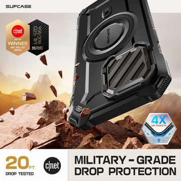 SUPCASE UBPro Mag Per IPhone 16 Pro Max 2024: Custodia Magnetica Con Supporto, Protezione Schermo E Clip Da Cintura - Compatibile MagSafe, Nero - 3