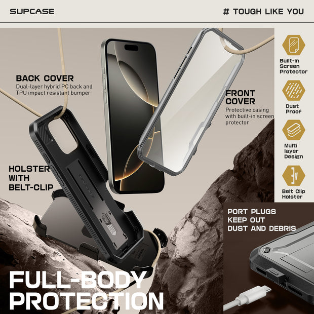 iPhone 16 Pro 6.3 inch Unicorn Beetle Pro Rugged Case-Titan Gray