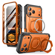 Bundle Sale - MagFlip Wallt with Stand (Black) & iPhone 17 Pro Max UB GRIP PRO Series Phone Case (Coral)