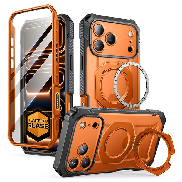 Bundle Sale - MagFlip Wallt with Stand (Black) & iPhone 17 Pro Max UB GRIP PRO Series Phone Case (Coral)