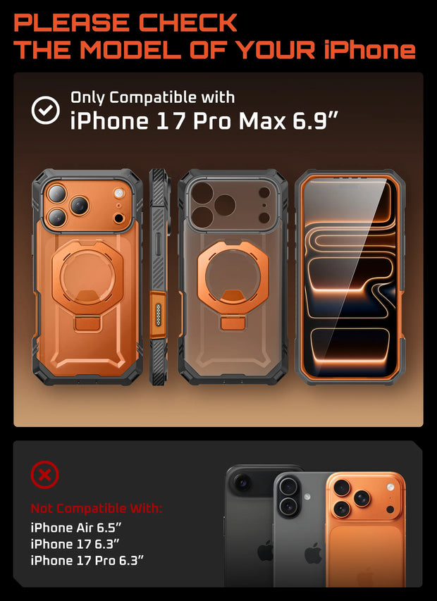 Bundle Sale - MagFlip Wallt with Stand (Coral) & iPhone 17 Pro Max UB GRIP PRO Series Phone Case (Coral)