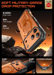 UB GRIP PRO Series iPhone 17 Pro Max MagSafe Phone Case with HD Tempered Glass - Coral