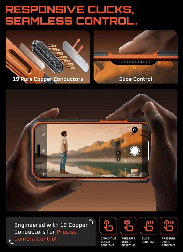 Bundle Sale - MagFlip Wallt with Stand (Coral) & iPhone 17 Pro Max UB GRIP PRO Series Phone Case (Coral)