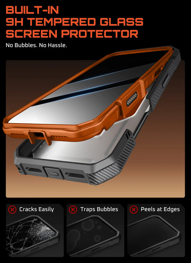 UB GRIP PRO Series iPhone 17 Pro Max MagSafe Phone Case with HD Tempered Glass - Coral