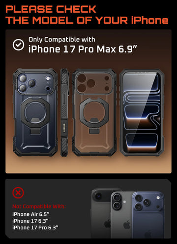UB Grip Pro iPhone 17 Pro Max Case: Camera Button & HD Glass | SUPCASE