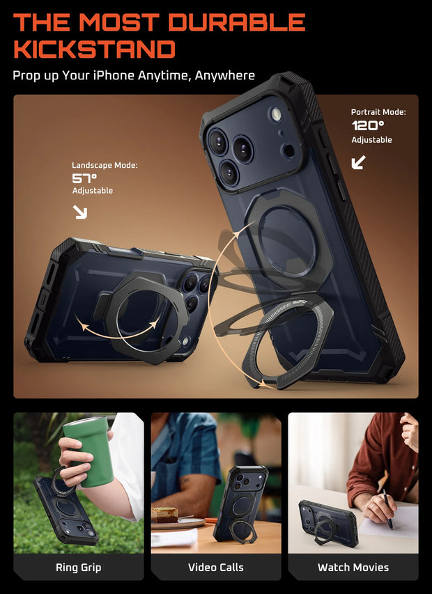 UB GRIP PRO Series iPhone 17 Pro Max MagSafe Phone Case with HD Tempered Glass - Black