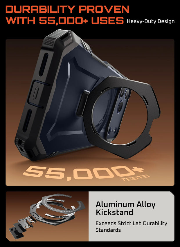 UB GRIP PRO Series iPhone 17 Pro Max MagSafe Phone Case with HD Tempered Glass - Black