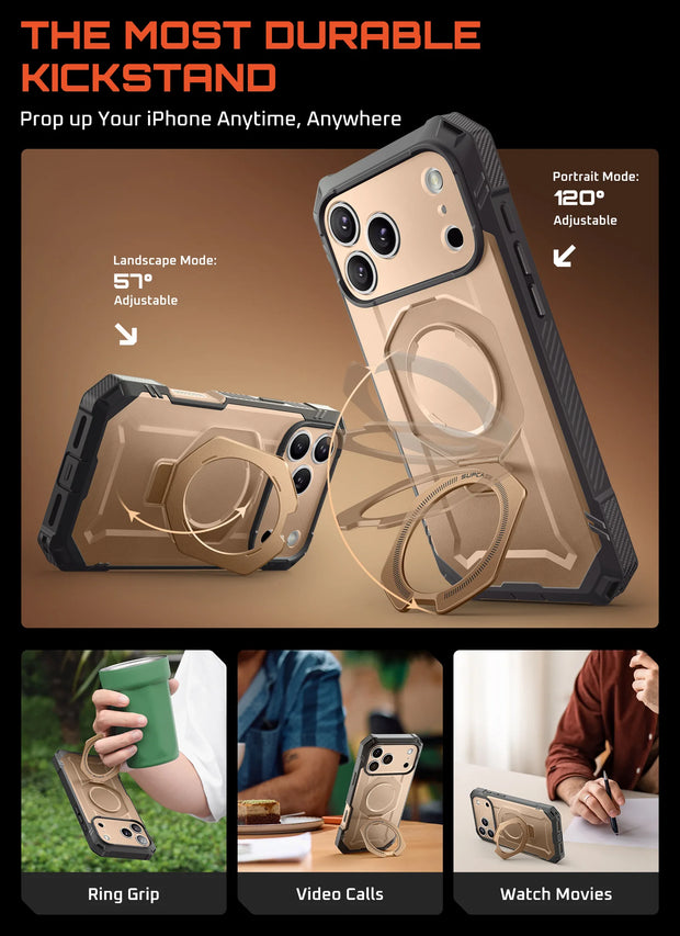 UB GRIP PRO Series iPhone 17 Pro Max MagSafe Phone Case with HD Tempered Glass - Desert