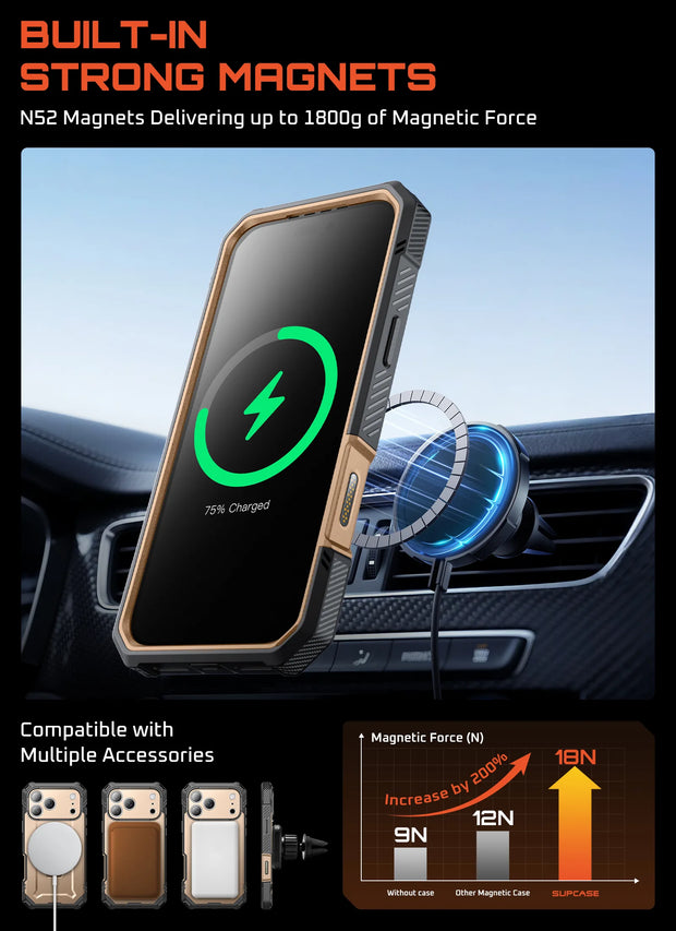 UB GRIP PRO Series iPhone 17 Pro Max MagSafe Phone Case with HD Tempered Glass - Desert