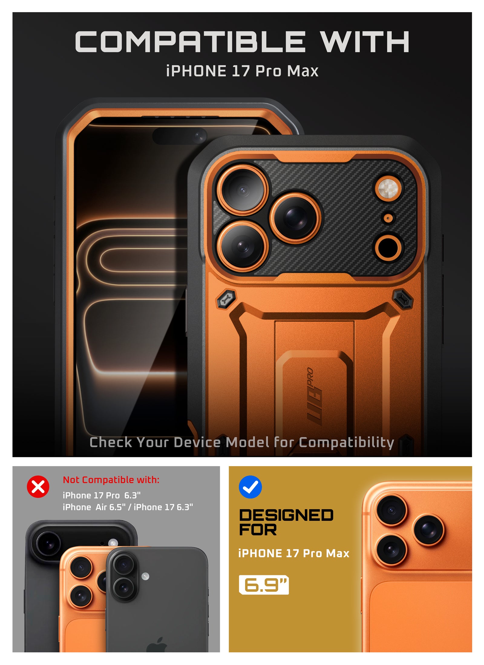 Unicorn Beetle Pro iPhone 17 Pro Max Case Screen Protector | SUPCASE