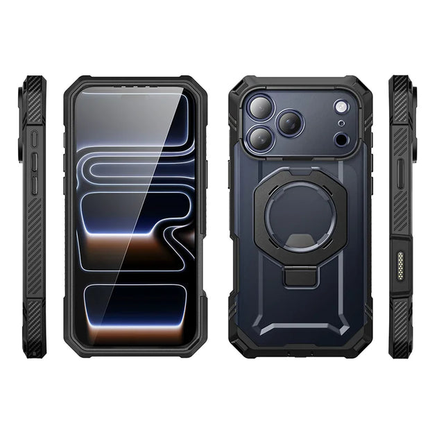 UB GRIP PRO Series iPhone 17 Pro MagSafe Phone Case with HD Tempered Glass - Black